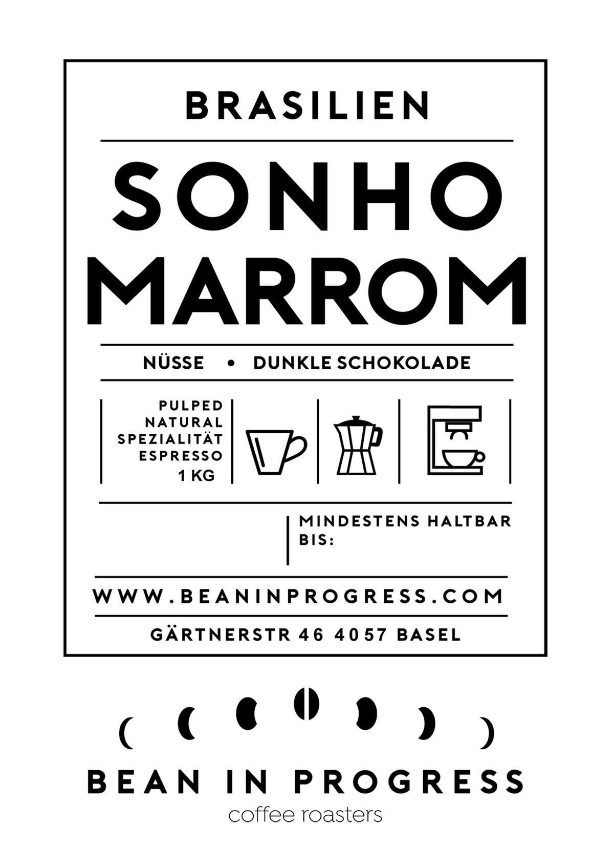 Sonho Marrom 1kg coffee bag